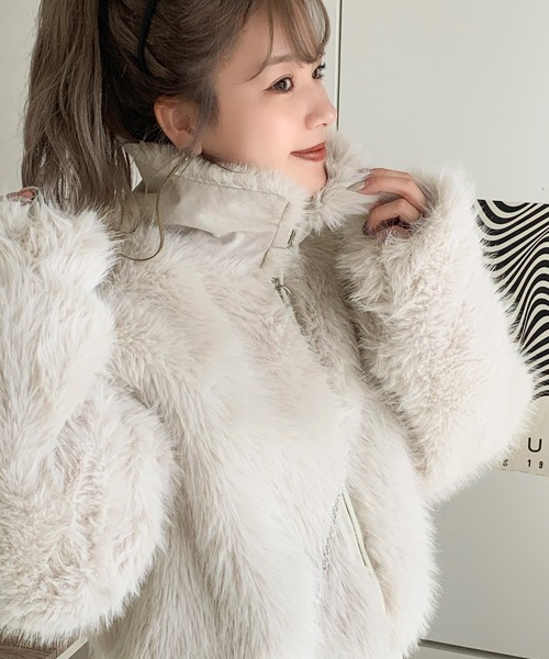 セール】【mily bilet】今期主役級ふわふわアウター。ミックスシャギー