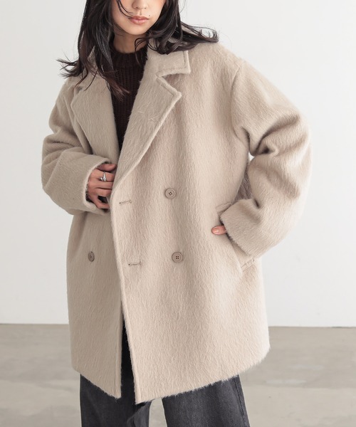 セール】[新色追加]シャギーハーフコート【サスティナブル