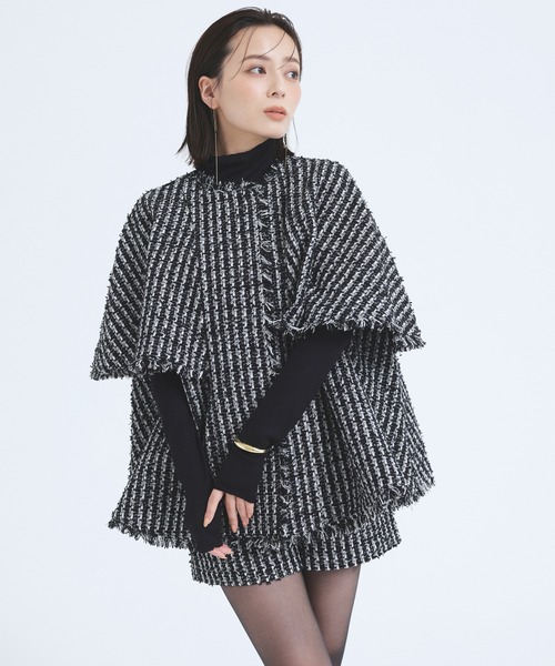 anuans（アニュアンス）の「ツイードケープジャケット（その他アウター