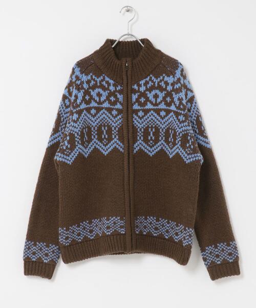 セール】ジャガードジップアップニット（ニット/セーター）｜URBAN