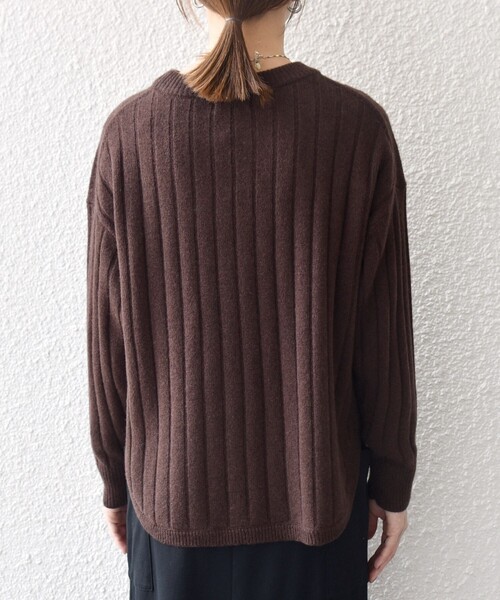 セール】SHIPS any:〈手洗い可能〉ヤク ワイドリブ ラウンドヘム