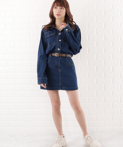 セール】タイトミニデニムワンピース（ワンピース）｜Lace Ladies