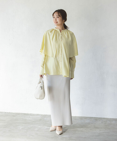 Noble（ノーブル）の「シルキークロスケープブラウス（シャツ/ブラウス