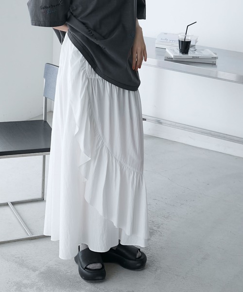 forksy.】ドロストアシンメトリーフリルスカート forksy.│MONO-MART