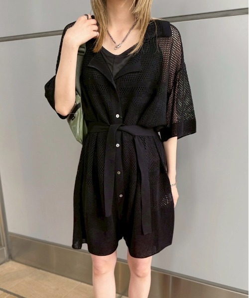 セール】2WAY KNIT ROMPERS SHIRT（つなぎ/オールインワン）｜Ameri
