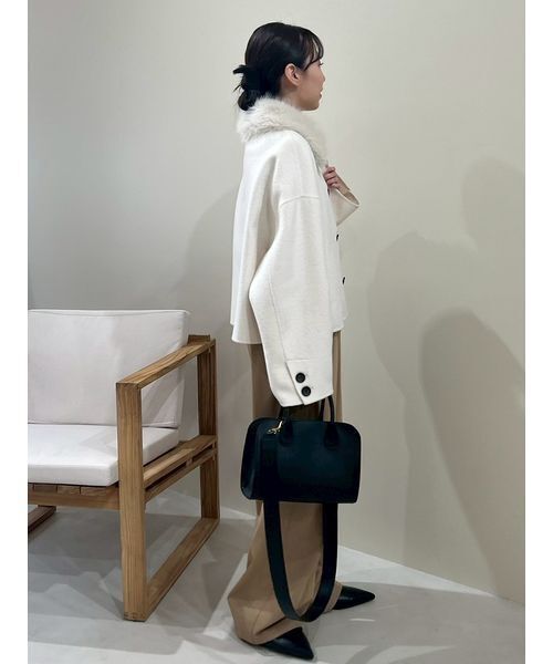 セール】2wayファーカラーリバーショートコート（チェスターコート