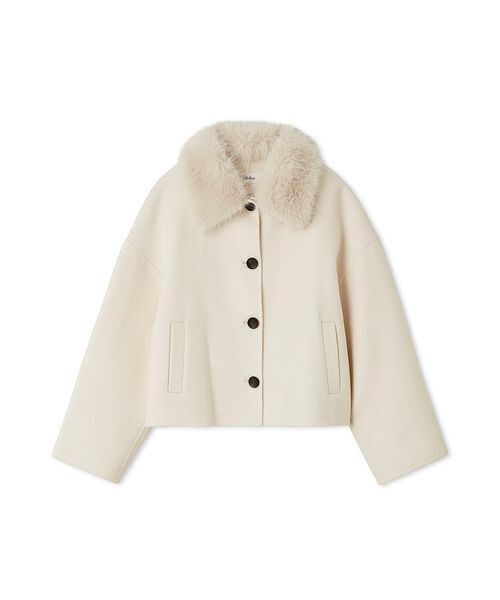 セール】2wayファーカラーリバーショートコート（チェスターコート