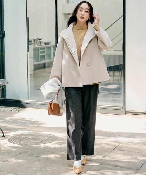 セール】【着回しが効く／オンオフアウター】ウールショートコート