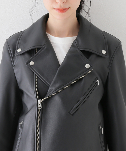 SLOBE IENA（スローブイエナ）の「FAUXレザーWライダース（ライダース