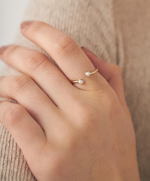 ete（エテ）の「○[レイヤード] K10YG パール リング（リング）」 - WEAR