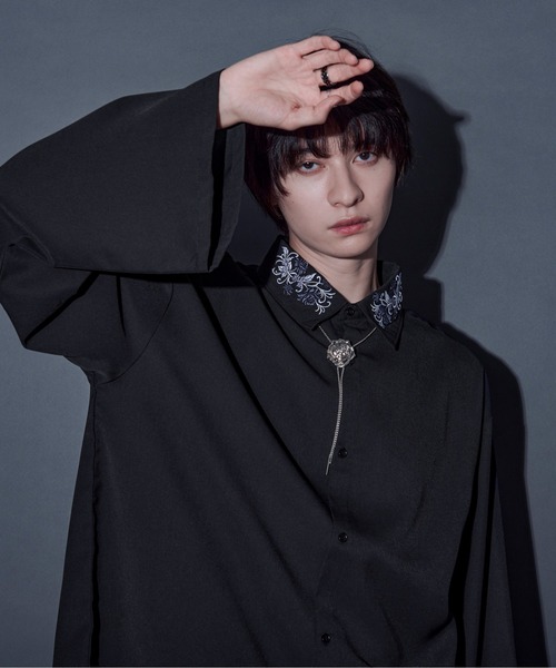 フレアスリーブフラワー刺繍シャツ（シャツ/ブラウス）｜Ellno Loset