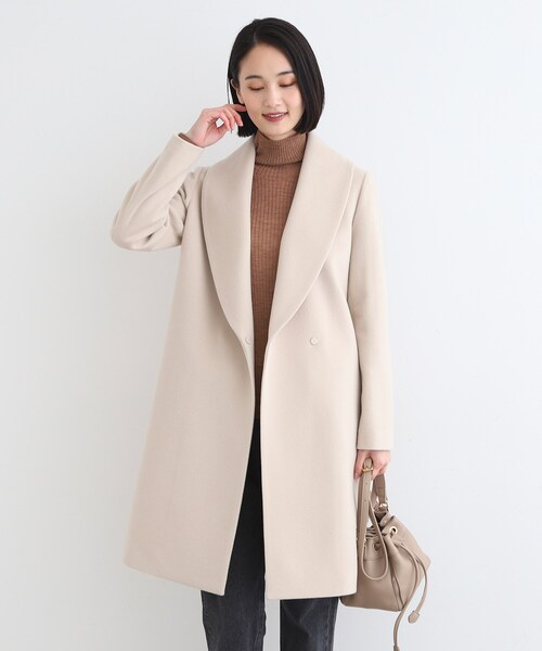 INDIVI（インディヴィ）の「【WEB限定／ウール】ショールカラーロング