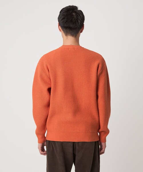 セール】コットン ポリエステル ワッフル クルーネック ニット（ニット