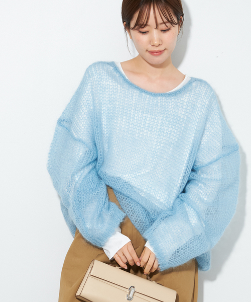 plage（プラージュ）の「【R'IAM】メッシュモヘヤプルオーバー（ニット