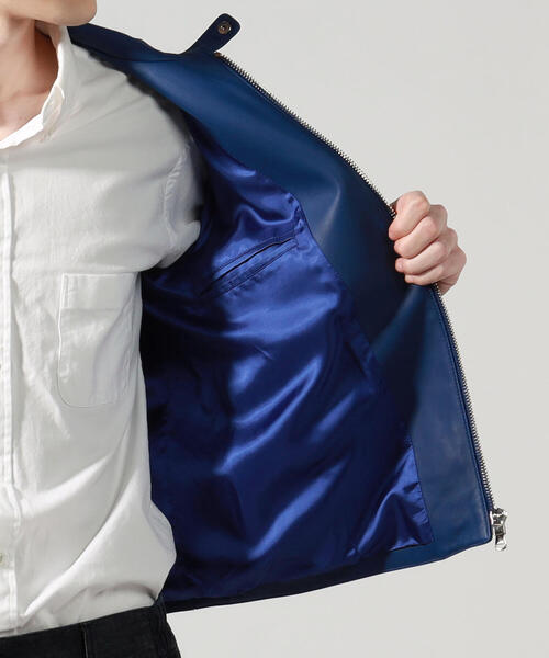 セール】【別注】DENIM×TOMORROWLAND ラムレザー シングルライダース