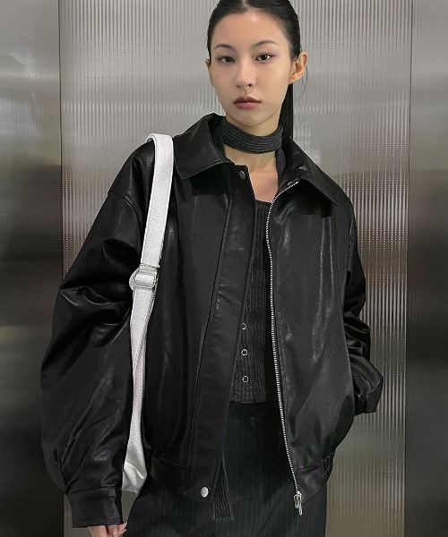 BLACKUP（ブラックアップ）の「[MADE] キロットファーレザージャンパー