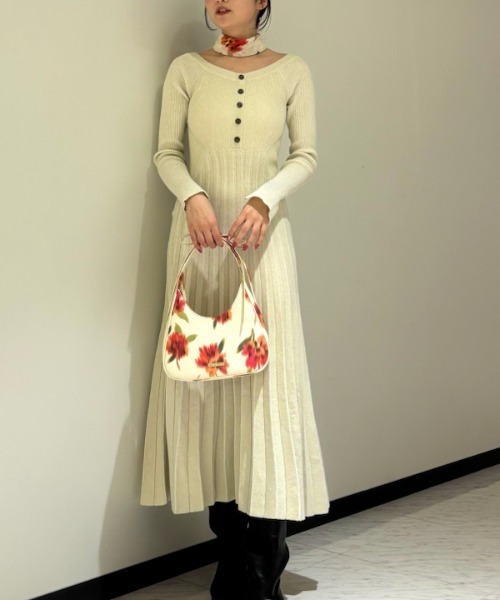 LILY BROWN（リリーブラウン）の「ラメニットワンピース（ワンピース