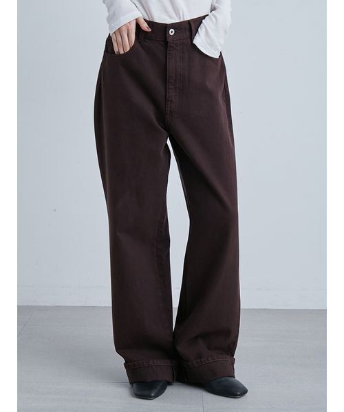 裾折り返しストレート美脚デニム（デニムパンツ）｜MIESROHE