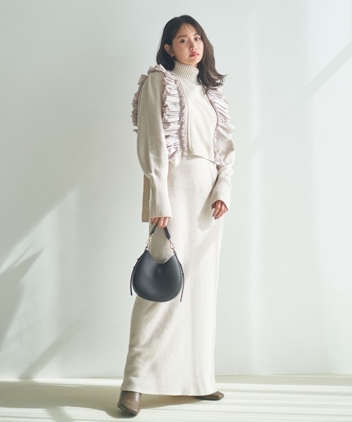 SNIDEL（スナイデル）の「フリルベストレイヤードニットワンピース