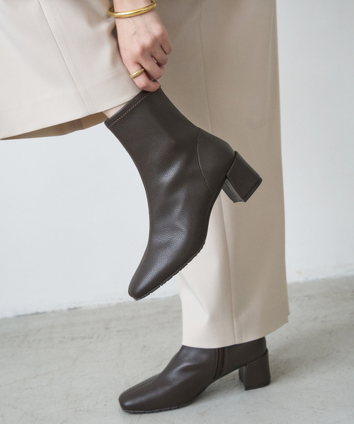 追加》5cmスクエアフィットショートブーツ（ブーツ）｜LE TALON