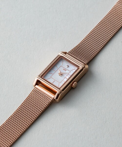 ソーラーウォッチ スクエア メッシュベルト（アナログ腕時計）｜ete