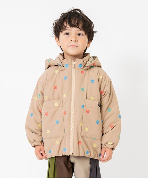 セール】2色2柄 総刺繍フード付き中綿ジャケット（ダウンジャケット