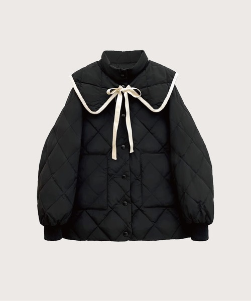 LA POMME petit 黒 キルティングダウンジャケット LA POMME petit