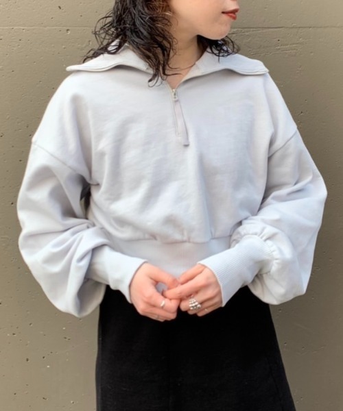 Kastane（カスタネ）の「ハーフジップクロップドスウェット