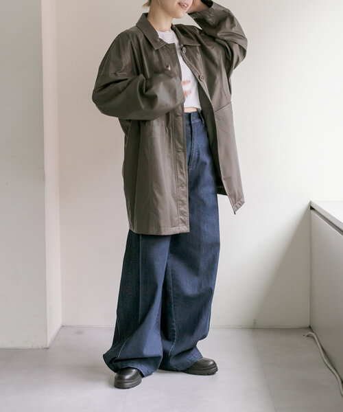 ear PAPILLONNER（イアパピヨネ）の「フェイクレザージャケット【SUM1