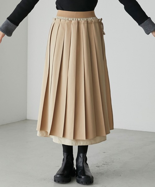 forksy.】膝丈プリーツ巻きスカート forksy.│MONO-MART [モノマート