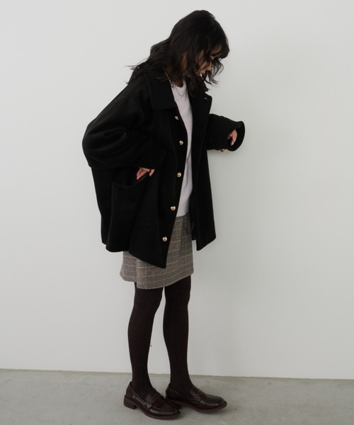 セール】金釦ミドルコート（ステンカラーコート）｜Unitage