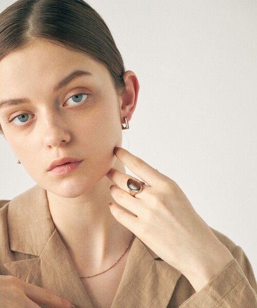 ete（エテ）の「○[リキッドロウ] スモーキークォーツ リング（リング