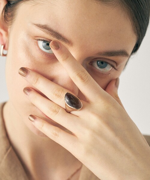 ete（エテ）の「○[リキッドロウ] スモーキークォーツ リング（リング