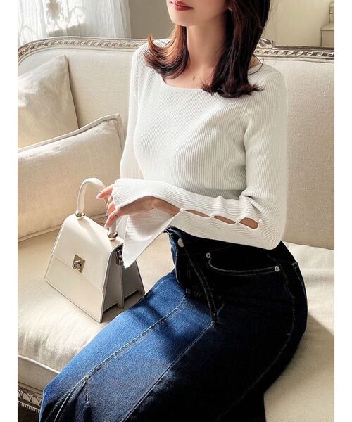 RESEXXY（リゼクシー）の「スリーブデザインシャイニーニットトップス