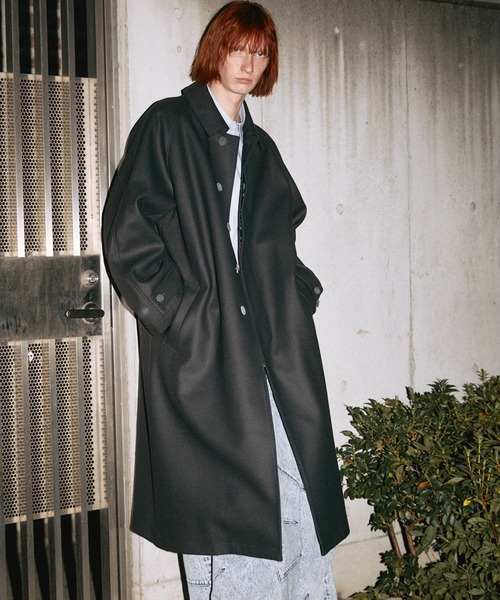UNISEX》Super170s Prime-Over Melton Balmachan Coat/プライム