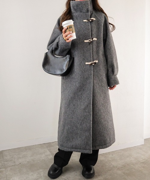 セール】ニットシャギースタンドカラーダッフルコート（ダッフルコート