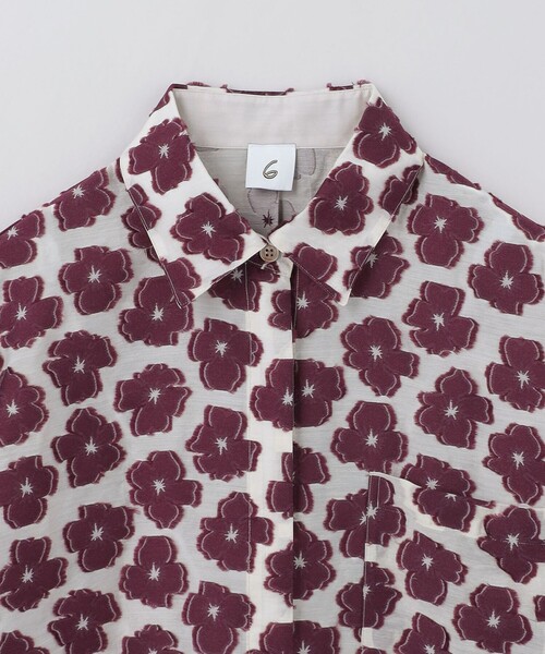 6（ロク）の「＜6(ROKU)＞フラワー ジャカード ショートスリーブシャツ