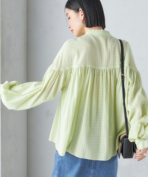 セール】〈洗濯機可能〉スタンドフリル ボリューム ブラウス 24SS