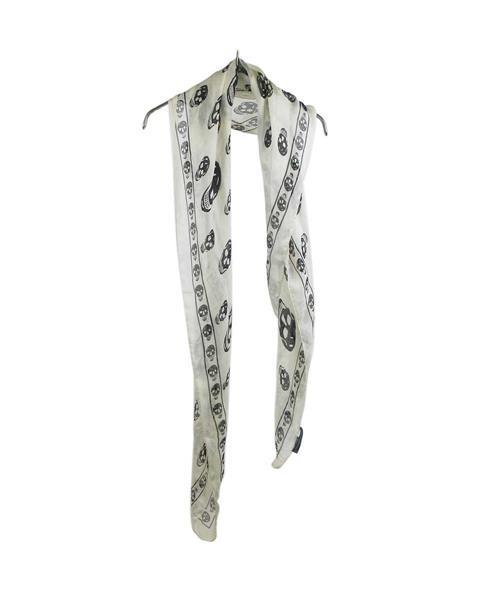 ブランド古着】スカル総柄 シルクストール（マフラー）｜Alexander
