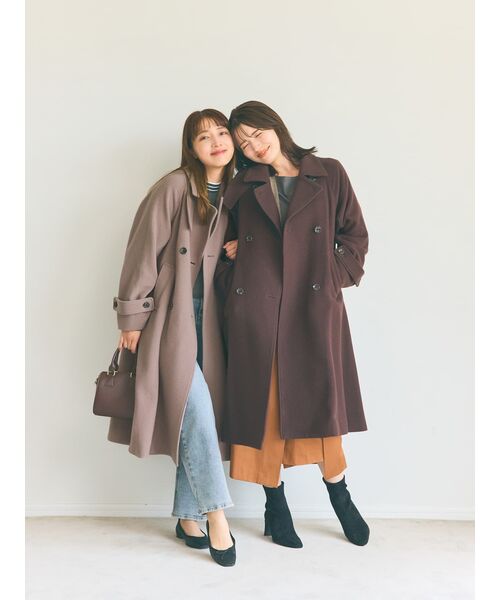 COHINA（コヒナ）の「2wayカラーバックフレアウールコート【低身長