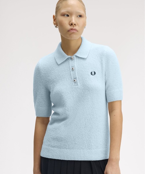 セール】Textured Knitted Polo Shirt／テクスチャーニットポロシャツ