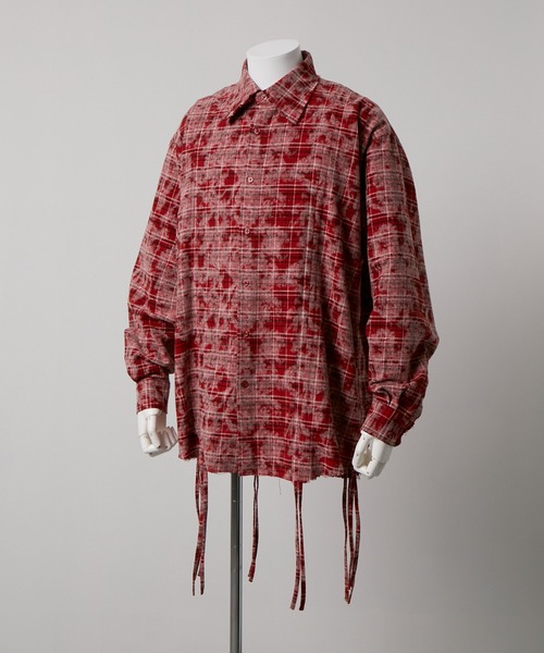 GRANCY】Shirring Design Bleach Check Shirt / シャーリングデザイン