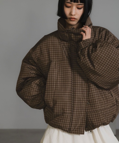 セール】チェックモンスターショートコート 598063（ブルゾン
