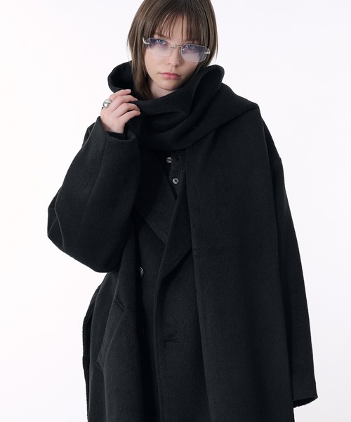 DOUBLE BRESTED SHAGGY MUFFLER COAT / ダブルブレストシャギー