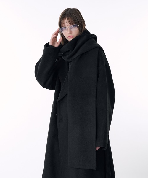 DOUBLE BRESTED SHAGGY MUFFLER COAT / ダブルブレストシャギー