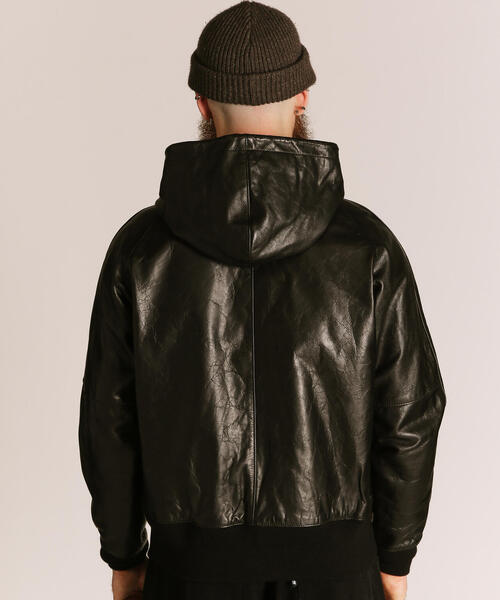 Schott/ショット/LEATHER HOODED JACKET/レザー フードジャケット