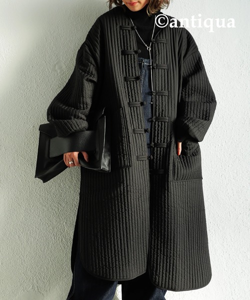 antiqua（アンティカ）の「ノーカラーチャイナコート（ダウン