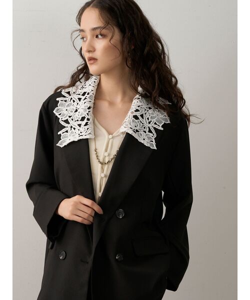 セール】レースデタッチドカラージャケット（テーラードジャケット