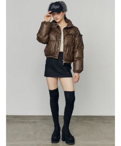 セール】リボンパッファーダウンブルゾン（ダウンジャケット/コート