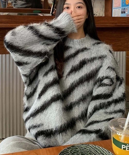 セール】ゼブラ柄ニット（ニット/セーター）｜Sibra（シブラ）の